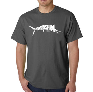 Marlin Gone Fishing - Men's Word Art T-Shirt