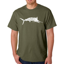 Load image into Gallery viewer, Marlin Gone Fishing - Men&#39;s Word Art T-Shirt