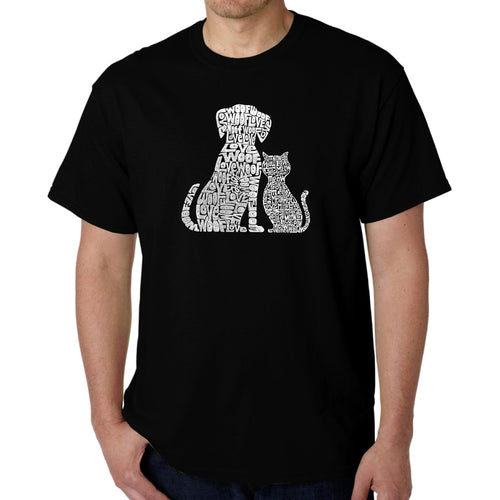 Dogs and Cats  - Men's Word Art T-Shirt