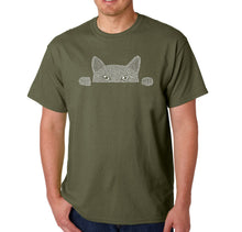 Load image into Gallery viewer, Peeking Cat - Men&#39;s Word Art T-Shirt