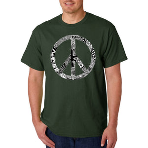 PEACE, LOVE, & MUSIC - Men's Word Art T-Shirt