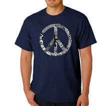Load image into Gallery viewer, PEACE, LOVE, &amp; MUSIC - Men&#39;s Word Art T-Shirt