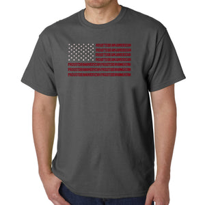 Proud To Be An American - Men's Word Art T-Shirt