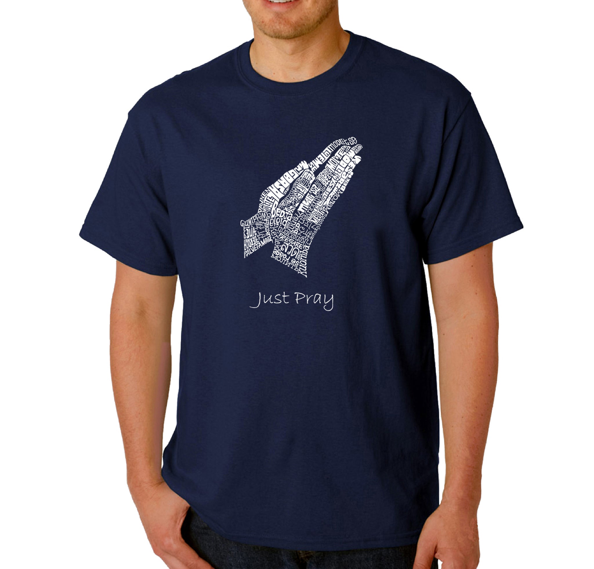 Prayer Hands - Men's Word Art T-Shirt – LA Pop Art