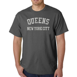 POPULAR NEIGHBORHOODS IN QUEENS, NY - Men's Word Art T-Shirt