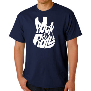 Rock And Roll Guitar - Men's Word Art T-Shirt