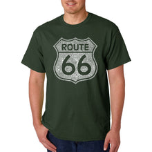 Load image into Gallery viewer, CITIES ALONG THE LEGENDARY ROUTE 66 - Men&#39;s Word Art T-Shirt