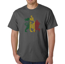 Load image into Gallery viewer, One Love Rasta Lion - Men&#39;s Word Art T-Shirt
