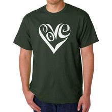 Load image into Gallery viewer, Script Love Heart  - Men&#39;s Word Art T-Shirt