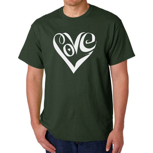 Script Love Heart  - Men's Word Art T-Shirt