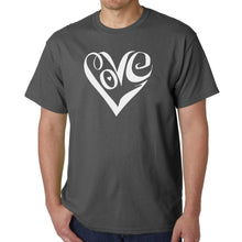 Load image into Gallery viewer, Script Love Heart  - Men&#39;s Word Art T-Shirt