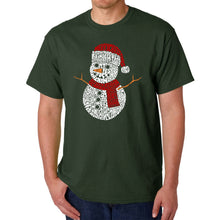 Load image into Gallery viewer, Christmas Snowman - Men&#39;s Word Art T-Shirt