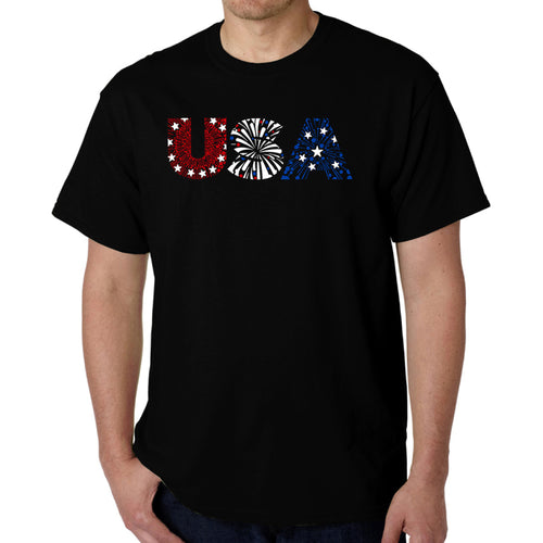 USA Fireworks - Men's Word Art T-Shirt
