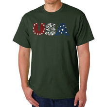 Load image into Gallery viewer, USA Fireworks - Men&#39;s Word Art T-Shirt