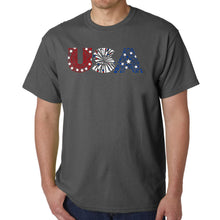 Load image into Gallery viewer, USA Fireworks - Men&#39;s Word Art T-Shirt