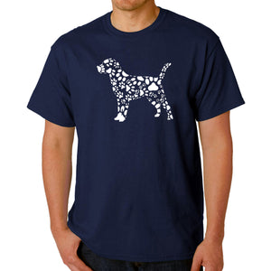 Dog Paw Prints  - Men's Word Art T-Shirt