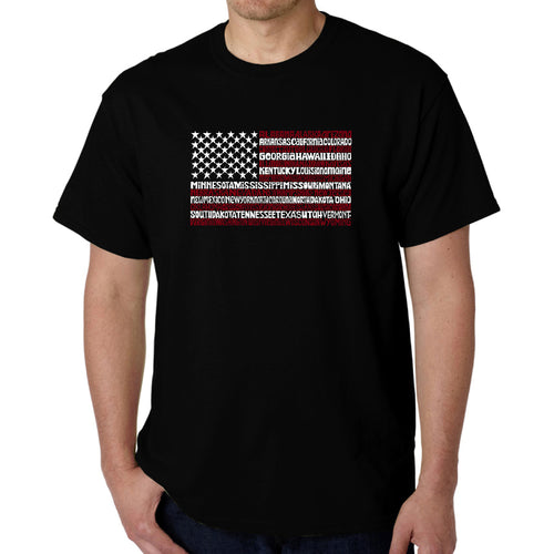 50 States USA Flag  - Men's Word Art T-Shirt