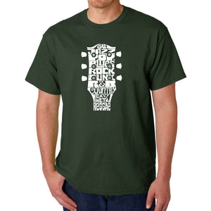 Guitar Head Music Genres  - Men's Word Art T-Shirt