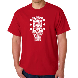 Guitar Head Music Genres  - Men's Word Art T-Shirt