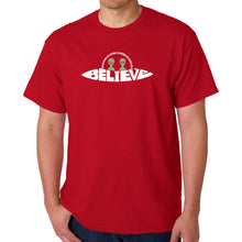 Load image into Gallery viewer, Believe UFO - Men&#39;s Word Art T-Shirt
