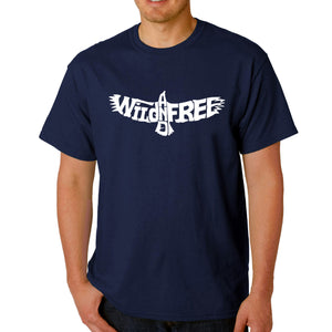 Wild and Free Eagle - Men's Word Art T-Shirt