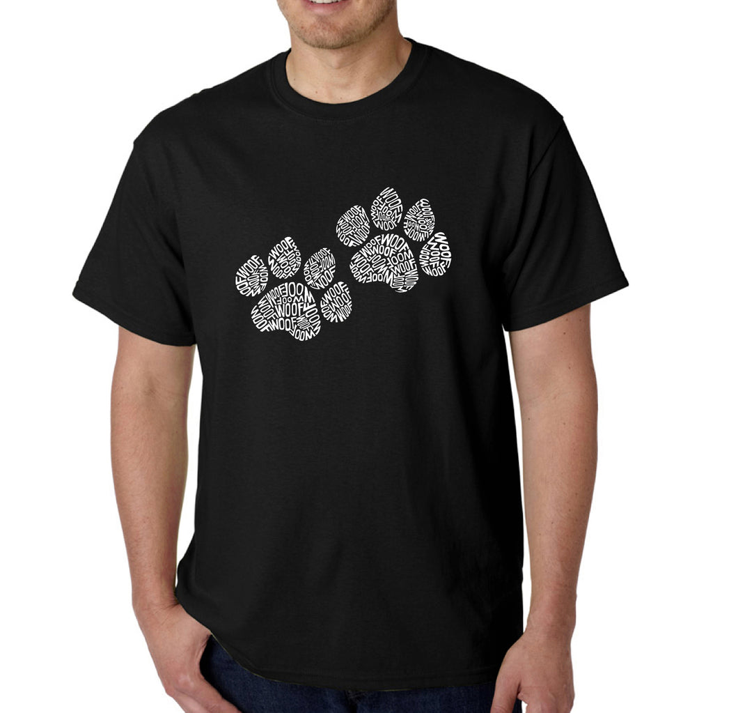 Woof Paw Prints - Men's Word Art T-Shirt