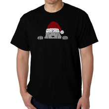 Load image into Gallery viewer, Christmas Peeking Dog - Men&#39;s Word Art T-Shirt