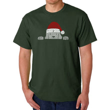 Load image into Gallery viewer, Christmas Peeking Dog - Men&#39;s Word Art T-Shirt