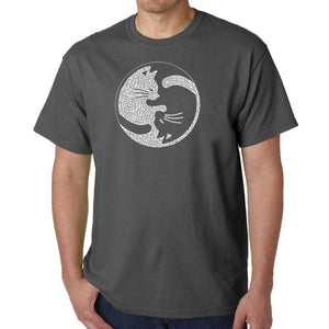 Yin Yang Cat  - Men's Word Art T-Shirt