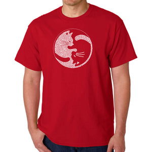 Yin Yang Cat  - Men's Word Art T-Shirt