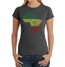 Load image into Gallery viewer, Countries in Africa - Women&#39;s Word Art T-Shirt