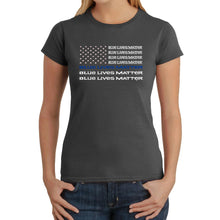 Load image into Gallery viewer, Blue Lives Matter - Women&#39;s Word Art T-Shirt