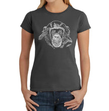 Load image into Gallery viewer, Chimpanzee - Women&#39;s Word Art T-Shirt