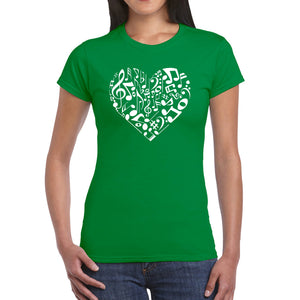 Heart Notes  - Women's Word Art T-Shirt