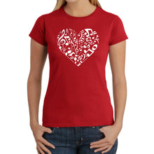 Load image into Gallery viewer, Heart Notes  - Women&#39;s Word Art T-Shirt