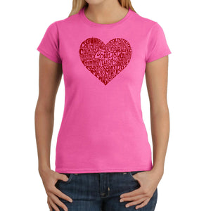 Country Music Heart - Women's Word Art T-Shirt