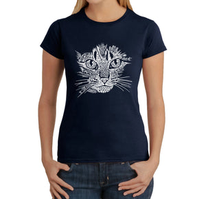 Cat Face -  Women's Word Art T-Shirt