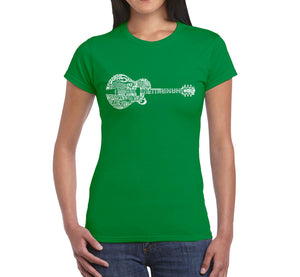 Country Guitar - Women's Word Art T-Shirt