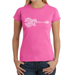 Country Guitar - Women's Word Art T-Shirt