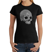 Load image into Gallery viewer, Dead Inside Skull - Women&#39;s Word Art T-Shirt