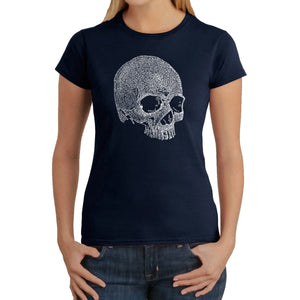 Dead Inside Skull - Women's Word Art T-Shirt