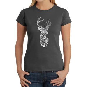 Types of Deer - Women's Word Art T-Shirt