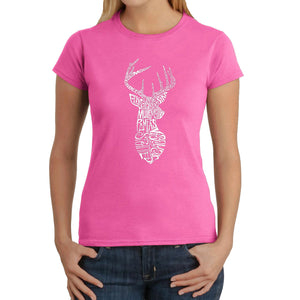 Types of Deer - Women's Word Art T-Shirt