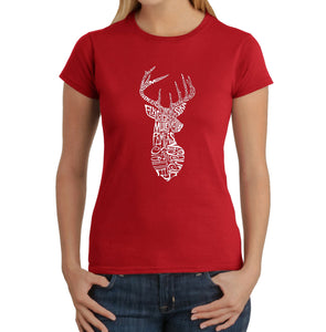 Types of Deer - Women's Word Art T-Shirt
