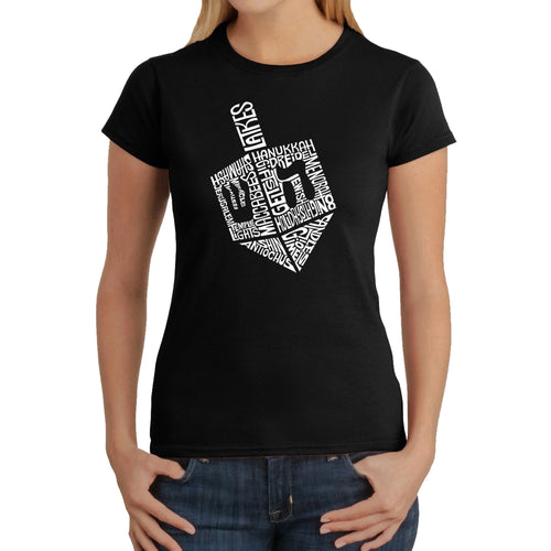 Hanukkah Dreidel - Women's Word Art T-Shirt