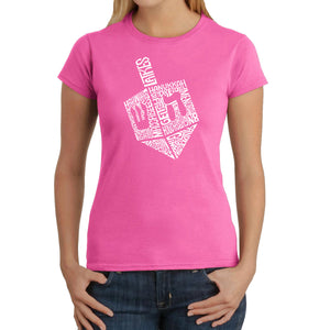 Hanukkah Dreidel - Women's Word Art T-Shirt