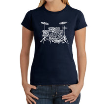 Load image into Gallery viewer, Drums - Women&#39;s Word Art T-Shirt