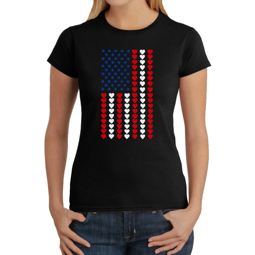 Heart Flag - Women's Word Art T-Shirt