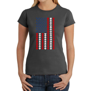 Heart Flag - Women's Word Art T-Shirt