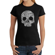 Load image into Gallery viewer, Flower Skull  - Women&#39;s Word Art T-Shirt